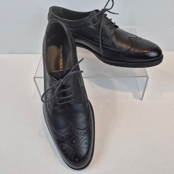 Brunomagli  Black Leather Oxford Laced Brogue Detailed Made in Italy Size 9.5 main image 9